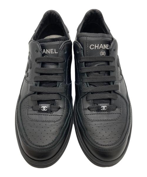 CHANEL（シャネル）CHANEL (シャネル) CCロゴローカットスニーカー ブラック サイズ:36の古着・服飾アイテム