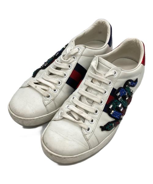 GUCCI（グッチ）GUCCI (グッチ) エースライン・装飾スニーカー ホワイト サイズ:35　2/1の古着・服飾アイテム
