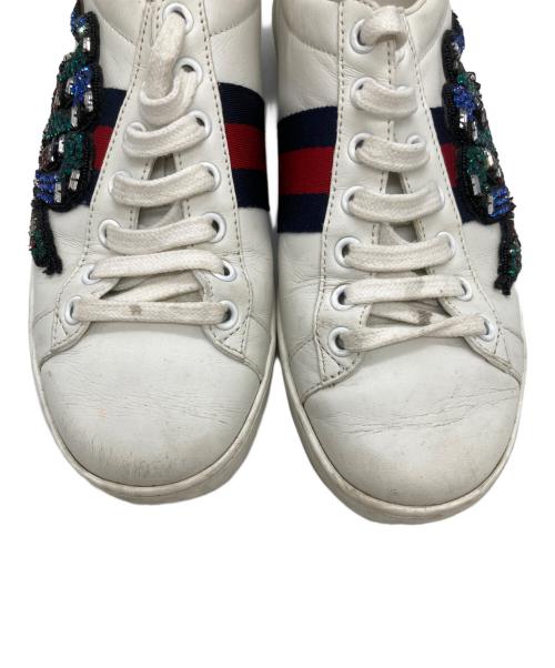 GUCCI（グッチ）GUCCI (グッチ) エースライン・装飾スニーカー ホワイト サイズ:35　2/1の古着・服飾アイテム