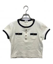 CELINE（セリーヌ）の古着「クロップドTシャツ / コットンジャージー」｜ホワイト