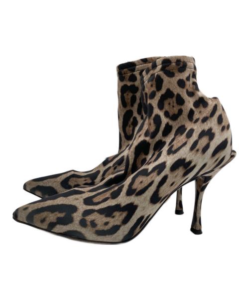 DOLCE & GABBANA（ドルチェ＆ガッバーナ）DOLCE & GABBANA (ドルチェ＆ガッバーナ) レオパードブーツ ブラウン サイズ:36　2/1の古着・服飾アイテム