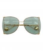 GUCCIグッチ）の古着「butterfly Sunglasses」｜ゴールド×グリーン