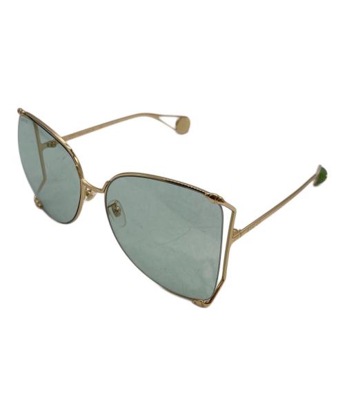 GUCCI（グッチ）GUCCI (グッチ) butterfly Sunglasses ゴールド×グリーン サイズ:SIZE 63□18の古着・服飾アイテム
