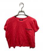 BALMAINバルマン）の古着「クロップドtシャツ」｜レッド