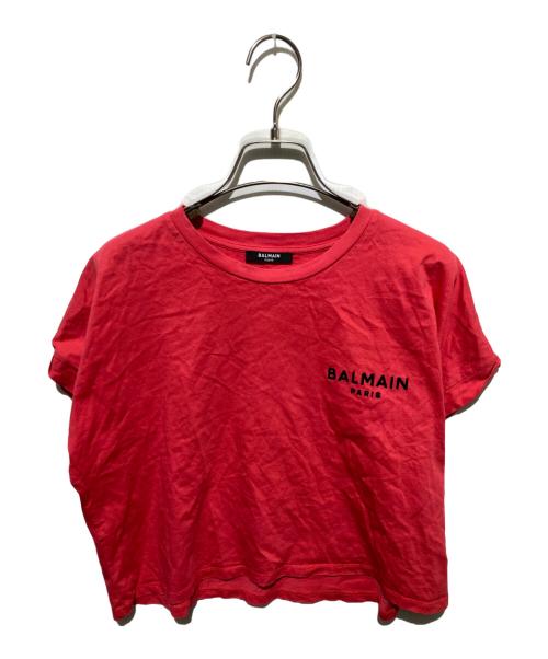 BALMAIN（バルマン）BALMAIN (バルマン) クロップドtシャツ レッド サイズ:Sの古着・服飾アイテム