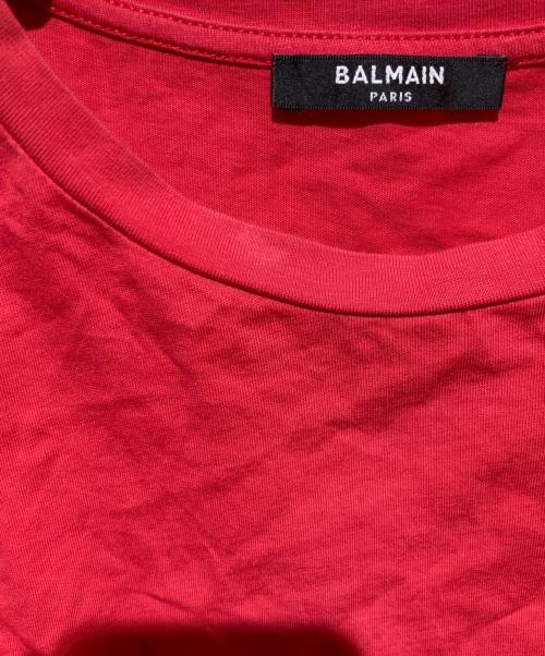 BALMAIN（バルマン）BALMAIN (バルマン) クロップドtシャツ レッド サイズ:Sの古着・服飾アイテム