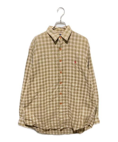POLO RALPH LAUREN（ポロ・ラルフローレン）POLO RALPH LAUREN (ポロ・ラルフローレン) チェックシャツ ベージュ サイズ:Mの古着・服飾アイテム