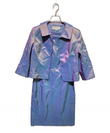 美品 90’S HANAE MORI ハナエモリ ヴィンテージ ペイズリー柄 シルク100％ ノーカラージャケット＋スカート サイズ9A3 レッド系 レディース 古着 中古 USED 中古・古着通販】HANAE MORI (ハナエモリ) ワンピースセットアプ