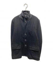 ARMANI JEANS（アルマーニジーンズ）の古着「チンスト付ウールジップアップジャケット」｜ブラック