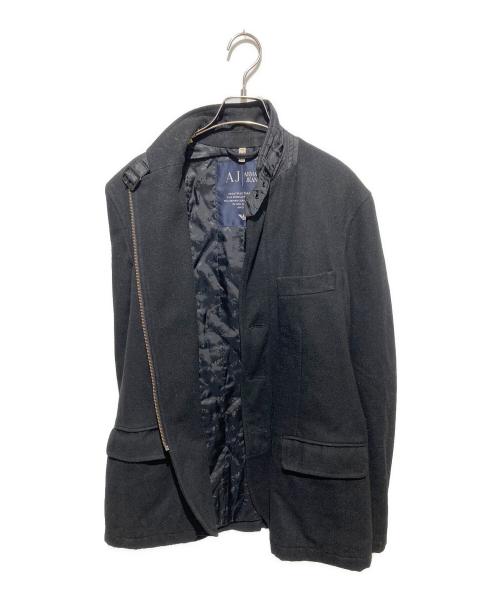 ARMANI JEANS（アルマーニジーンズ）ARMANI JEANS (アルマーニジーンズ) チンスト付ウールジップアップジャケット ブラック サイズ:Mの古着・服飾アイテム