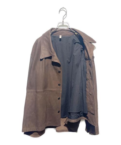 CCU（シーシーユー）CCU (シーシーユー) ”RAY” OPEN COLLAR SHIRT JACKET ブラウン サイズ:2の古着・服飾アイテム