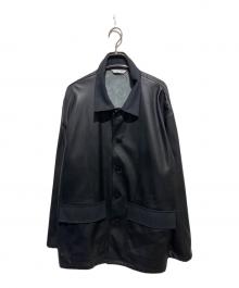 JOURNAL STANDARD（ジャーナルスタンダード）の古着「VEGAN LEATHER CAR COAT」｜ブラック