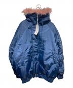 jouetieジュエティ）の古着「ルーズN-2Bブルゾン ファーフード付き」｜ネイビー