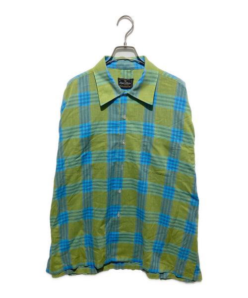 FRUIT OF THE LOOM（フルーツオブザルーム）FRUIT OF THE LOOM (フルーツオブザルーム) royal collection コットンポリチェックシャツ ブルー×グリーン サイズ:XLの古着・服飾アイテム