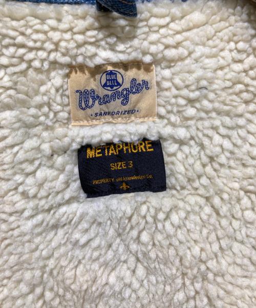 Wrangler（ラングラー）Wrangler (ラングラー) METAPHORE (メタファー) 裏地ボアデニムジャケット インディゴ サイズ:Ｌの古着・服飾アイテム