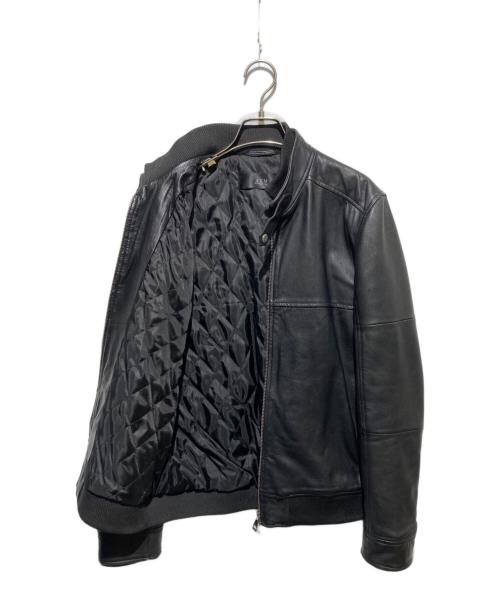 AKM（エーケーエム）AKM (エーケーエム) 裏地キルティングシープレザーライダースジャケット ブラック サイズ:Ｍの古着・服飾アイテム