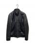 AKM（エーケーエム）の古着「裏地キルティングシープレザーライダースジャケット」｜ブラック