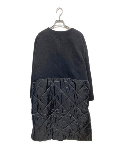 INDIVI（インディヴィ）INDIVI (インディヴィ) キルト＆ウール切り替えデザインコート ブラック サイズ:19の古着・服飾アイテム
