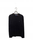 POLO RALPH LAURENポロ・ラルフローレン）の古着「カシミヤ混ケーブルニット」｜ブラック
