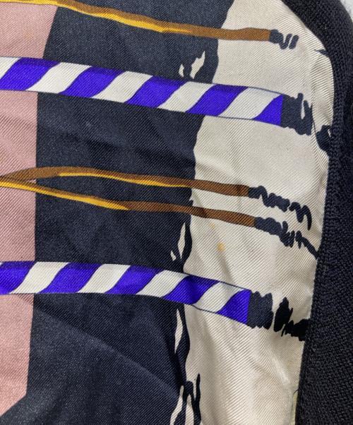 HERMES（エルメス）HERMES (エルメス) シルク×ニット仮面舞踏会カーディガン ブラック サイズ:42の古着・服飾アイテム