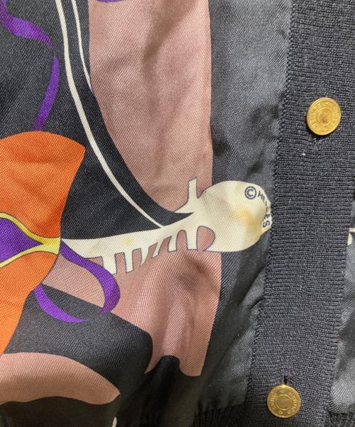 HERMES（エルメス）HERMES (エルメス) シルク×ニット仮面舞踏会カーディガン ブラック サイズ:42の古着・服飾アイテム