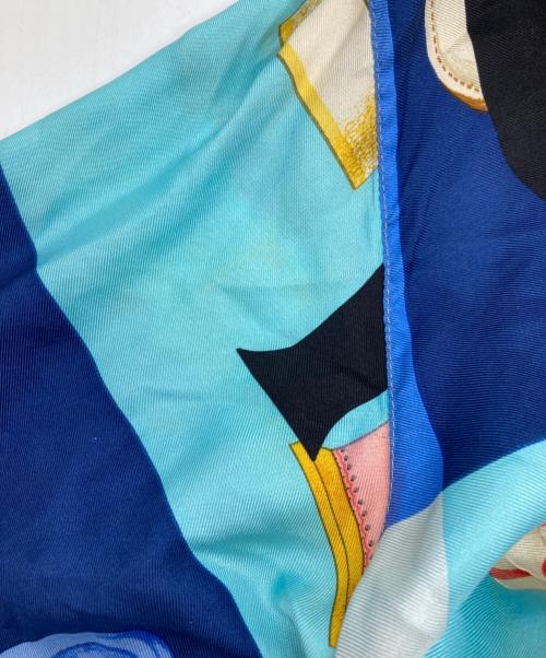 GUCCI（グッチ）GUCCI (グッチ) プリントシルクシャツ ブルー サイズ:42の古着・服飾アイテム