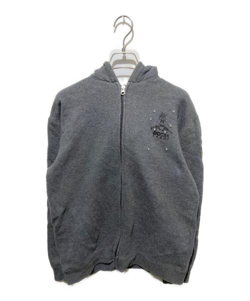 PPFM（ピーピーエフエム）PPFM (ピーピーエフエム) y2k ダメージ加工ジップパーカー グレー サイズ:FREEの古着・服飾アイテム