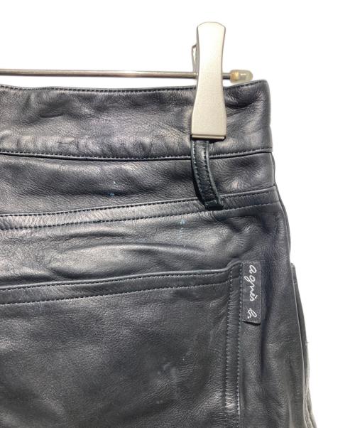 agnes b homme（アニエスベーオム）agnes b homme (アニエスベーオム) 90～00s フランス製レザーパンツ ブラック サイズ:38の古着・服飾アイテム