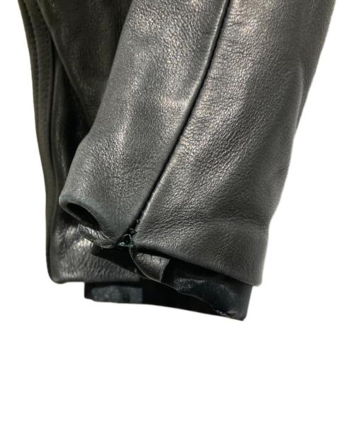 agnes b homme（アニエスベーオム）agnes b homme (アニエスベーオム) 90～00s フランス製レザーパンツ ブラック サイズ:38の古着・服飾アイテム