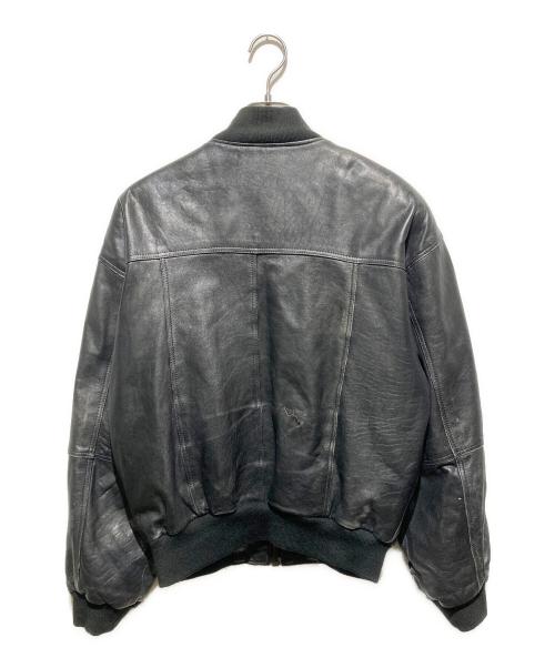 EURO VINTAGE（ユーロヴィンテージ）EURO VINTAGE (ユーロヴィンテージ) 裏総柄レザーボンバージャケット ブラック サイズ:不明の古着・服飾アイテム