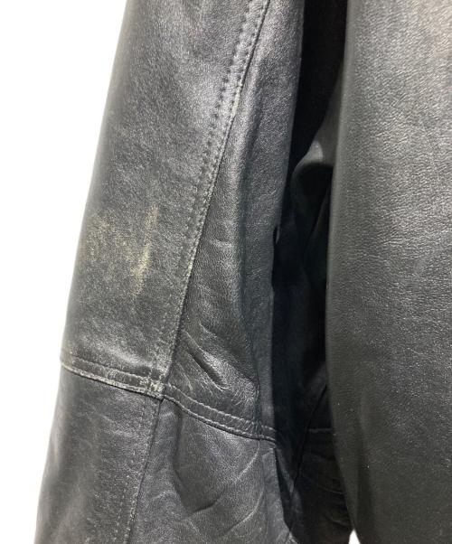 EURO VINTAGE（ユーロヴィンテージ）EURO VINTAGE (ユーロヴィンテージ) 裏総柄レザーボンバージャケット ブラック サイズ:不明の古着・服飾アイテム