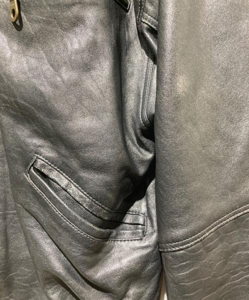 EURO VINTAGE（ユーロヴィンテージ）EURO VINTAGE (ユーロヴィンテージ) 裏総柄レザーボンバージャケット ブラック サイズ:不明の古着・服飾アイテム