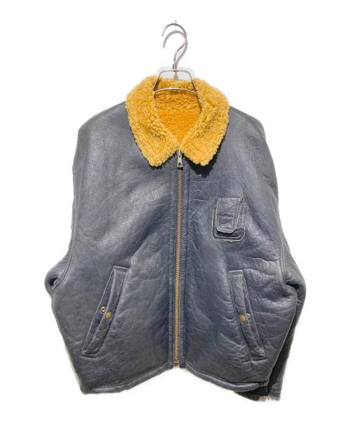 VIRTUS PALESTRE（ヴィルトゥス パレストレ）VIRTUS PALESTRE (ヴィルトゥス パレストレ) イタリア製 ムートンレザージャケット ブラック サイズ:不明の古着・服飾アイテム