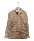 macgregorマクレガー）の古着「ヴィンテージ絨毯柄オープンカラーシャツ」｜ブラウン