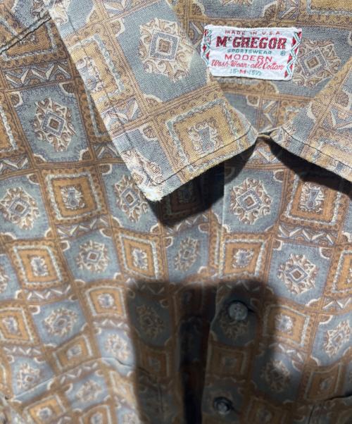 macgregor（マクレガー）macgregor (マクレガー) ヴィンテージ絨毯柄オープンカラーシャツ ブラウン サイズ:Mの古着・服飾アイテム