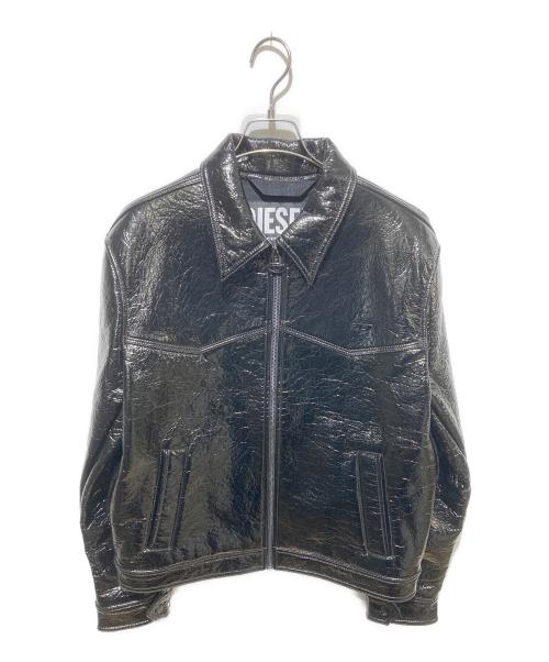 DIESEL（ディーゼル）DIESEL (ディーゼル) J-LOU Leatherette ジャケット ブラック サイズ:Ｌの古着・服飾アイテム