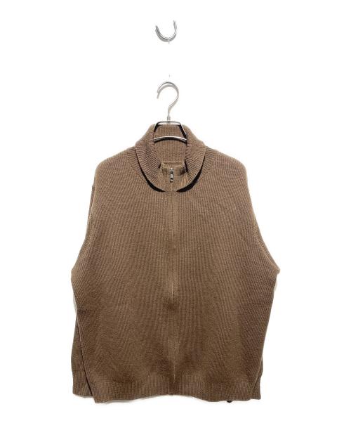 MHL（エムエイチエル）MHL (エムエイチエル) ジップアップニット ブラウン サイズ:Ｌの古着・服飾アイテム