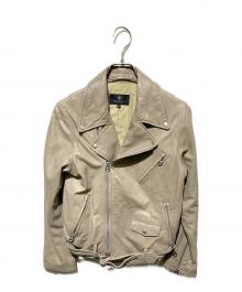 BEAUTY&YOUTH（ビューティーアンドユース）の古着「ダブルライダースジャケット」｜ベージュ