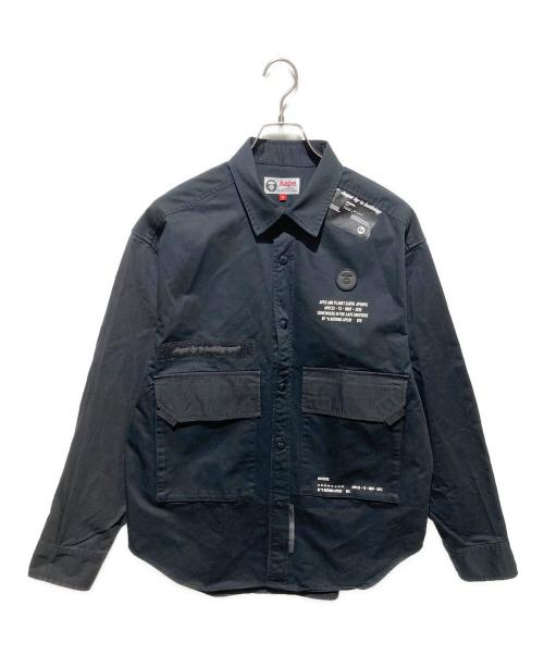 Aape BY A BATHING APE（エーエイプ バイ アベイシングエイプ）AAPE BY A BATHING APE (エーエイプ バイ アベイシングエイプ) シャツジャケット ブラック サイズ:Mの古着・服飾アイテム