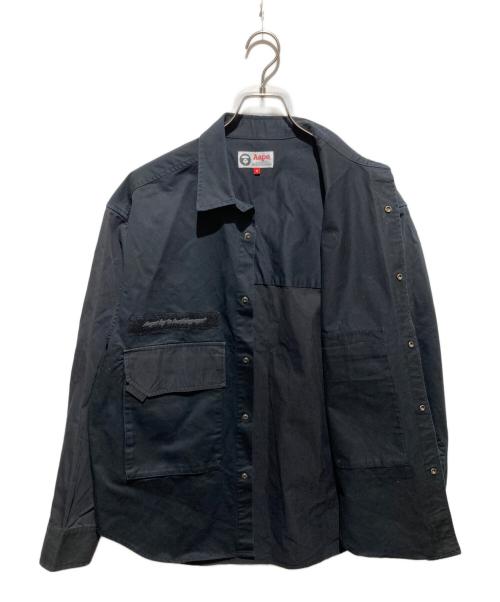 Aape BY A BATHING APE（エーエイプ バイ アベイシングエイプ）AAPE BY A BATHING APE (エーエイプ バイ アベイシングエイプ) シャツジャケット ブラック サイズ:Mの古着・服飾アイテム