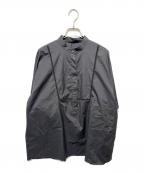 #Newansハッシュニュアンス）の古着「ハシゴレースビブデザインシャツ」｜ブラック