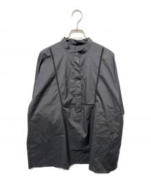 #Newans（ハッシュニュアンス）の古着「ハシゴレースビブデザインシャツ」｜ブラック