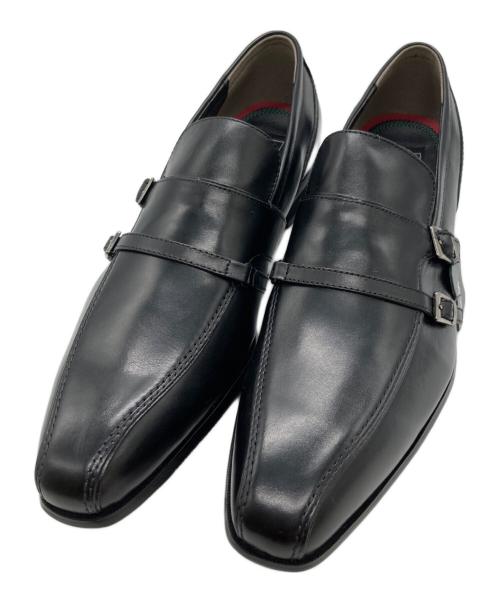 madras（マドラス）madras (マドラス) ダブルベルトスリッポン/ビジネスシューズ ブラック サイズ:27cmの古着・服飾アイテム