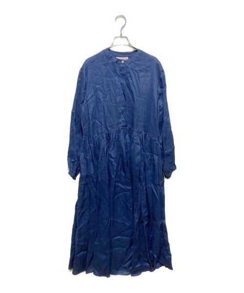 BEARDSLEY（ビアズリー）BEARDSLEY (ビアズリー) リネンギャザーワンピース ネイビー サイズ:1 未使用品の古着・服飾アイテム