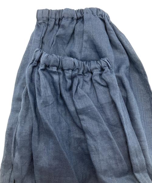 BEARDSLEY（ビアズリー）BEARDSLEY (ビアズリー) リネンギャザーワンピース ネイビー サイズ:1 未使用品の古着・服飾アイテム