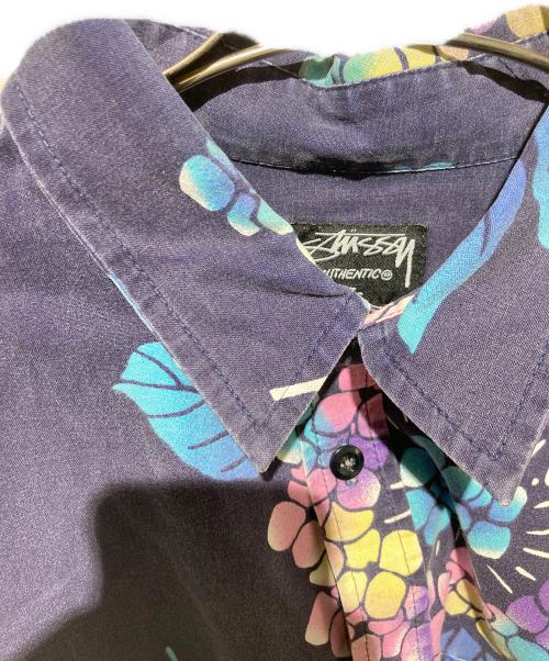 stussy（ステューシー）stussy (ステューシー) フラワープリントシャツ ネイビー サイズ:Lの古着・服飾アイテム