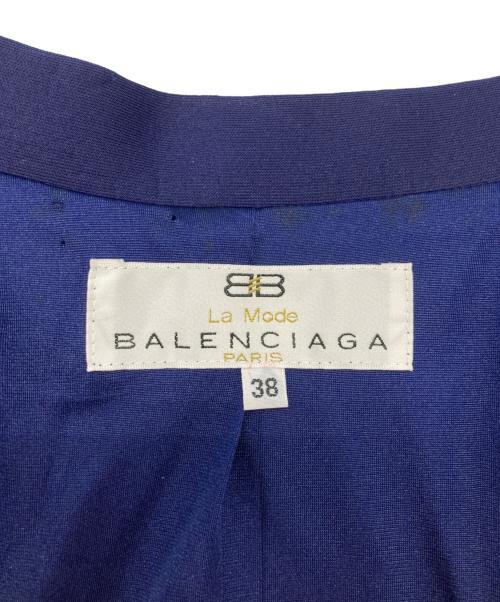 BALENCIAGA（バレンシアガ）BALENCIAGA (バレンシアガ) ノーカラージップアップジャケット ネイビー サイズ:38の古着・服飾アイテム