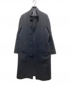 s'yteサイト）の古着「DOUBLE-WEAVE MELTON STAND COLLAR COAT」｜ブラック