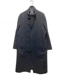 s'yte（サイト）の古着「DOUBLE-WEAVE MELTON STAND COLLAR COAT」｜ブラック