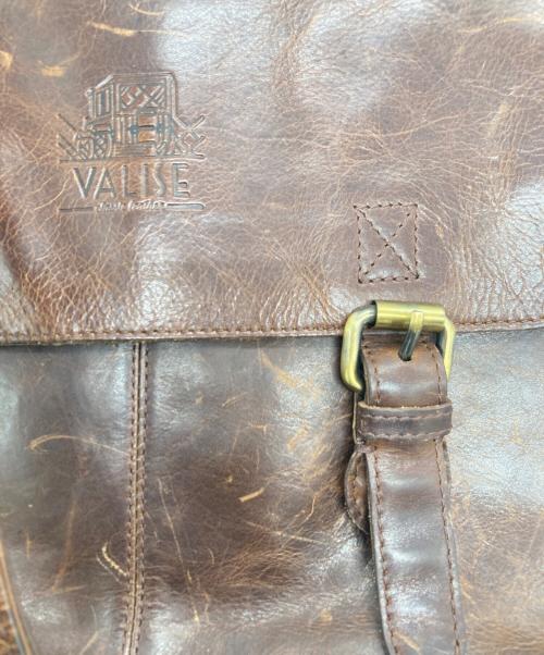 VALISE（バリス）VALISE (バリス) ロゴ型押しレザーショルダーバッグ ブラウンの古着・服飾アイテム